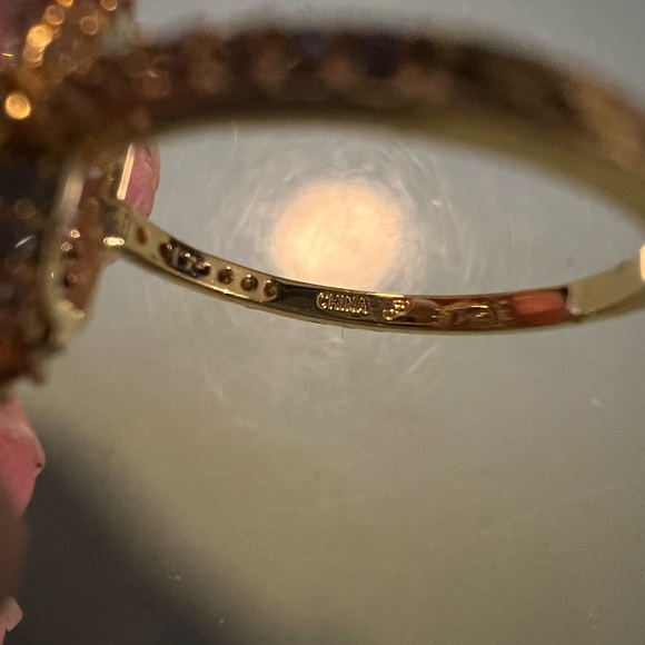 Designer Joan Boyce Sparkly LG Elegant Gold CZ Crystal Ring - Picture 6 of 6